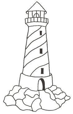 a black and white drawing of a lighthouse