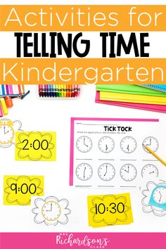 telling time to children with the text activities for telling time kindergarten