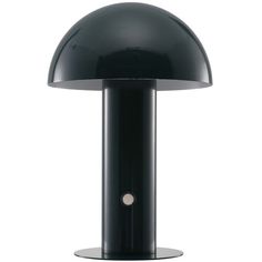 a black table lamp on a white background