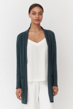 Single-Origin Cashmere Long Cardigan | Cuyana Women Long Cardigan, Elegant Shawl, Single Origin, Better Things, Cashmere Yarn, Shawl Collar, Long Cardigan, Layering Pieces, Cute Fashion