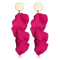 PRICES MAY VARY. 🌹Clip on Rose Petal Earrings🌹-- Cute dangle clip on earrings for women, with a unique rose petal design and elegant appearance, create your own style with this pair of statement rose petal earrings, showing your charm. 🌸Multiple Colors For Your Choice🌸-- Red rose petal earrings symbolize love and romance, blue rose petal earrings symbolize honesty and kindness, yellow flower earrings symbolize friendship, joy and getting well, orange rose petal earrings symbolize desire, ent Green Flower Earrings, Colorful Stud Earrings, Different Personalities, Petal Earrings, Red Rose Petals, Women Bride, Professional Jewelry, Earrings Red, Flower Clip