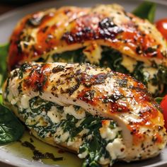 Ricotta Stuffed Chicken Breast, Ricotta Chicken, Spinach Stuffed Chicken Breast Recipes, Spinach Stuffed Chicken Breast, Feta Stuffed Chicken Breast, Baked Stuffed Chicken, Ricotta Stuffed Chicken, Ricotta Filling, Stuffed Chicken Breast Spinach