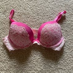 Nwot Victorias Secret Bra 32b - Worn Once For A Boudoir Shoot. Comes From A Smoke Free Home. Pink Bra Top, Hot Pink Bra, Victoria Secret Pink Bras, Vs Bras, Cute Bras, Sleep Wear, Victoria Secret Bras, Pink Bra, Bras And Panties