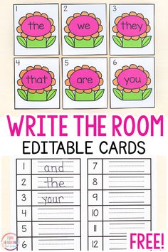 the free printable worksheet to teach kids how to write and spell words