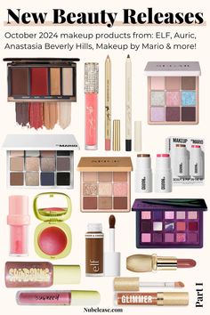 A variety of new beauty products released in October 2024 from eyeshadow palettes, lipsticks, bronzers, lip liners, lip glosses and more. Makeup By Mario, Anastasia Beverly Hills Makeup, Anastasia Beverly Hills