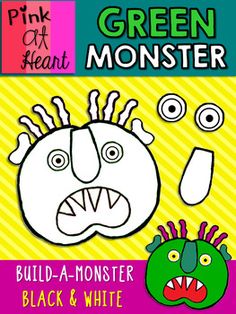 the pink and green monster paper craft kit