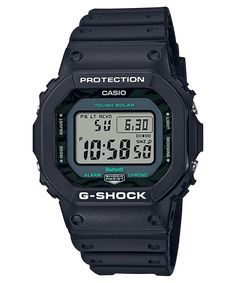 GW-B5600MG-1 | CASIO New G Shock, Wear Watch, Midnight Green, Green Watch, Radio Wave, Elapsed Time, Mens Watches Black, Face Design