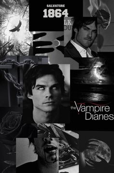 the vampire's poster is shown in black and white, with many different images