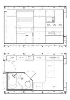 the floor plan for a kitchen and living room