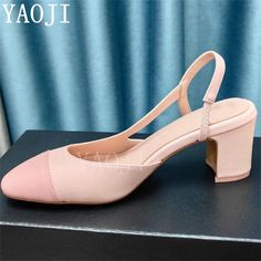 Summer Classical Hot Low Heel Sandals Women Round Wrap Toe Chunky Heel Pumps Woman Luxury Slingbacks Chunky Heel Pumps, Low Heel Sandals, Slingbacks, Sandals Women, Heel Pumps, Chunky Heel, Heel Sandals, Chunky Heels, Low Heels