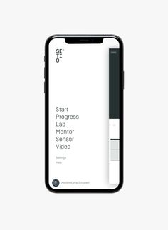 an iphone screen with the text start progress and mentor video on it, in front of a white background