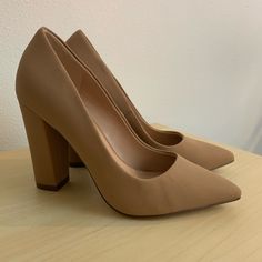 4 In. Never Worn. Casual Beige Pointed Toe Heels, Casual Beige Heels For Office, Beige Synthetic Heels For Office, Beige Synthetic Heels For Work, Beige Synthetic Heels For Workwear, Vegan Shoes, Spring Shoes, Shoes Women Heels, Shoes Heels