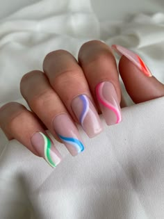 Unghie Sfumate, Cute Simple Nails, Colorful Nail, Colorful Nails, Simple Gel Nails, Summery Nails, Cute Gel Nails, Acrylic Nails Coffin Short, Short Acrylic Nails Designs