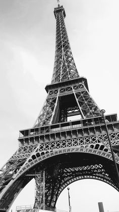 black and white photograph of the eiffel tower