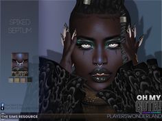 an animated image of a woman with dark makeup