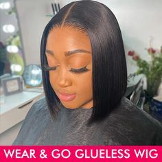 Wear Go Bob Wigs For Women Human Hair 180% Straight Glueless Wig Ready To Go Human Hair Wig Pre Cut Preplucked Lace Air Wig Sale Cuban Twist Hair, Wig Sale, Full Lace Wig Glueless, Corte Bob, U Part Wigs, Glueless Wig, Ombre Wigs, Human Braiding Hair, Lace Front Human Hair