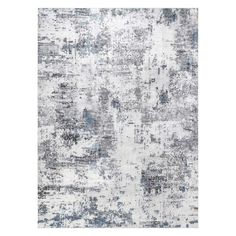 an abstract rug with blue and white colors