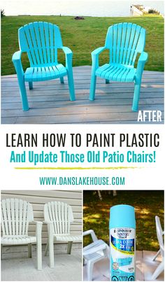 how to paint plastic and update those old patio chairs