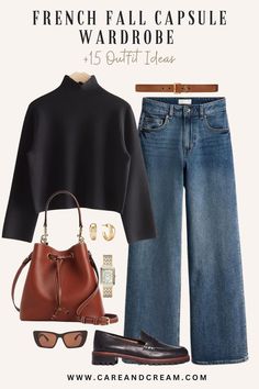 French Fall Capsule Wardrobe Essentials +15 Outfit Ideas French Outfit Ideas Parisian Style, Light Spring Fall Outfits, Classy Modern Outfits, French Elegance Fashion, French Fall Outfits, Style Chic Parisien, French Outfits, French Capsule Wardrobe, French Chic Fashion