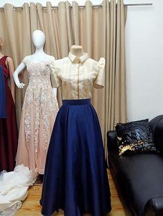 Mid Size Graduation Dress, Modern Filipiniana Outfit Classy, Filipino Outfits, Barong Dress, Filipino Dress, Filipiniana Wedding, Filipino Clothing