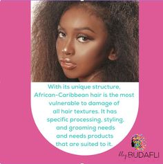 With its unique structure, African-Caribbean hair is the most vulnerable to damage of all hair textures. It has specific processing, styling, and grooming needs and needs products that are suited to it. Hair Textures, Hair Care Tips, Textured Hair