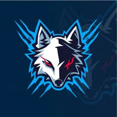 an image of a wolf logo on a blue background