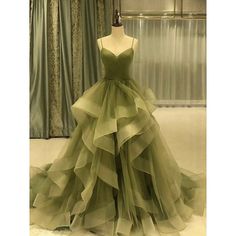 Silhouette:A-Line; Hemline / Train:Court Train; Closure:Lace Up; Built-In Bra:No; Embellishment:Pleats,Ruffles; Fabric:Tulle; Sleeve Length:Sleeveless; Tips:Professional dry cleaner only,Colors may vary slightly due to different monitor settings; Boning:No; Style:Elegant; Occasion:Formal; Neckline:Spaghetti Strap; Front page:Prom Dresses; Listing Date:11/02/2023; Bust:; Hips:; Hollow to Floor:; Waist: Layered Tulle Prom Dress, Red Green Dress, Recycled Dress, Prom Dresses Elegant, Ceremony Dresses, Dresses Formal Elegant, Prom Dress Inspiration, Cute Prom Dresses, Pretty Prom Dresses