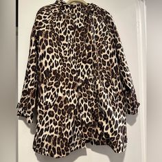 Nwot;Lands’ End Leopard Print Raincoat Jacket New Never Worn Sz; Xl Belt Included Raincoat Jacket, Black Tan, Lands End, Black And Tan, Leopard Print, Jackets & Coats, Jackets For Women, Women Shopping, Black