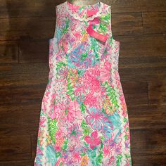 Brand New With Tags. Beautiful Bright Colors Perfect For Summer! Size: 00 Pink A-line Lined Dress, Pink Lined Dress For Garden Party, Lined Pink Dress For Garden Party, Corded Lace Dress, Lilly Pulitzer Maxi Dress, Maxi Shift Dress, Navy Blue Maxi Dress, Pink Strapless Dress, Vintage Lilly Pulitzer