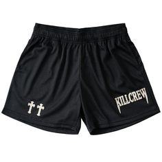 VENTED MESH SHORTS MEDIEVAL - BLACK / CREAM - Kill Crew Black Athletic Shorts With Built-in Shorts For Summer, Breathable Summer Shorts, Breathable Shorts With Short Leg For Summer, Breathable Short Leg Shorts For Summer, Summer Mesh Athleisure Bottoms, Summer Athleisure Mesh Bottoms, Nylon Shorts With Mesh Pockets, Mesh Bottoms With Mesh Pockets For Gym, Mesh Shorts With Mesh Pockets