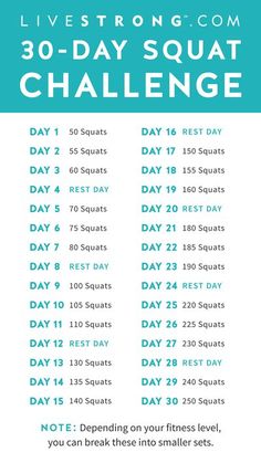 the 30 day squat challenge poster