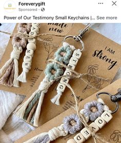 Diy Small Gifts For Friends, Christian Crafts To Sell, Quick Crafts For Adults, Homemade Keychains, Small Keychains, Bible Verse Keychain, Biblical Affirmations, Ministry Gifts, Christian Christmas Gift