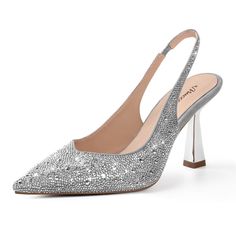 PRICES MAY VARY. Title: MUCCCUTE Women's Low Kitten Heel Slingback Ankle Strap Pump Pointed Toe Formal Party Wedding Dress Rhinestone Shoes Silver, 10.5. Product Type: Arborist Merchandising Root > Self Service > Special Features Stores > 80dbd58c-5608-4346-a9d0-64e6b7f46827_0 > 80dbd58c-5608-4346-a9d0-64e6b7f46827_9901 > 80dbd58c-5608-4346-a9d0-64e6b7f46827_879902 > Test Color Sandals For Prom, Silver Kitten Heels, Closed Toe Heels, Rhinestone Material, Chic Heels, Closed Toe Sandals, Bridal Sandals, Silver Pumps, Slingback Heels