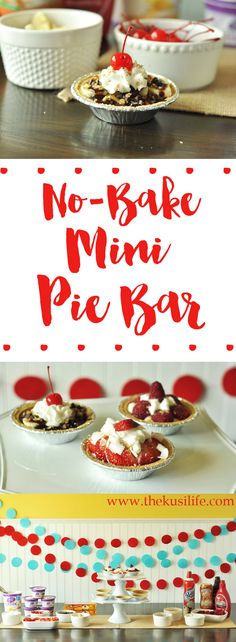 no bake mini pies are on the counter