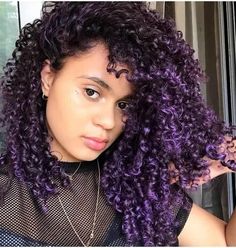 Purple Highlights For Brown Hair, Curly Purple Hair, Purple Highlights Brown Hair, Short Light Brown Hair, Highlights For Brown Hair, All Hair Styles, Purple Hair Highlights, Hair Styles Easy