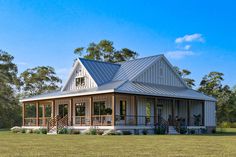 this is an artist's rendering of a house in the country with porches