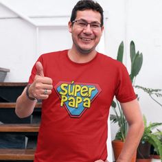 Súper Papá Spanish New Dad short sleeve t-shirt - Comic Book Super Hero Father Tshirt - Spanish Papa Red Superhero Short Sleeve T-shirt, Red Superhero T-shirt With Short Sleeves, Father's Day Short Sleeve Screen Print T-shirt, Funny Character Print T-shirt For Father's Day, Funny Short Sleeve T-shirt For Father's Day, Superhero Cotton T-shirt With Letter Print, Father's Day T-shirt With Character Print, Short Sleeve, Father's Day Cotton T-shirt For Fans, Father's Day T-shirt With Character Print And Short Sleeves