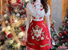 Qteee - Adorable Lace Christmas Dress Set with Intricate Pattern Design Christmas Celebration Dress With Long Sleeves, Long Sleeve Christmas Celebration Dress, Christmas Celebration Long Sleeve Dress, Elegant Christmas Celebration Dress, Red Embroidered Winter Dress, Winter Embroidered Red Dresses, Elegant Christmas Holiday Dress, Elegant Holiday Dress For Celebrations, Elegant Holiday Celebration Dress