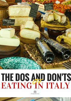 the do's and don'ts of eating in italy with text overlay