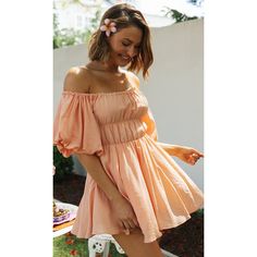 Orange Off Shoulder Irregular Hem Lantern Sleeve Dress Red Lace Midi Dress, Bohemian Summer Dresses, Lantern Sleeve Dress, Clothing Summer, Short Sleeve Mini Dress, Maxi Dress Green, Dress Shirts For Women, Mini Dresses Summer, Mode Online