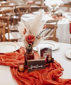 the table is set up for an event