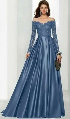 Blue Mother of Bride/ Groom Dress Simple Lace Evening Formal Gowns Prom Dress on Storenvy Navy Blue Prom Dresses, Satin Ball Gown, Trendy Prom Dresses, Formal Evening Dress, Bride Groom Dress, Pageant Gowns, فستان سهرة, Gown Prom, Prom Formal