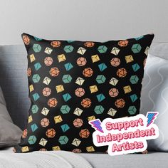 Super soft and durable 100% spun polyester Throw pillow with double-sided print. Cover and filled options. Retro Dice Set Pattern Set Patterns, Pattern Pillow, Dice Set, Patterned Throw, Patterned Throw Pillows, Pillow Pattern, Pillow Sale, A Pillow, Double Sided