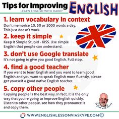 an english poster with the words tips for imppoing english and how to use it