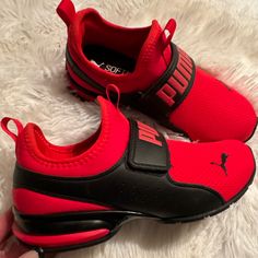 New Never Worn Red Puma Sneakers With Round Toe, Red Puma Sneakers For Training, Red Puma Training Sneakers, Airforce 1s, Nike Air Max 270 Women, Jordan 13 Shoes, Sneakers Jordans, Shoes Sneakers Jordans, Posh Mark