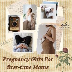 a collage of photos with the words pregnant gifts for first - time moms