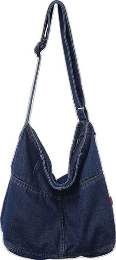 Denim Crossbody Shoulder Bag For School, Denim Canvas Shoulder Bag With Adjustable Strap, Casual Denim Blue Shoulder Bag With Zipper Closure, Denim Shoulder Bag For Travel, Denim Shoulder Bag With Pockets, Trendy Denim Shoulder Bag With Zipper, Casual Denim Satchel Shoulder Bag, Trendy Denim Shoulder Bag With Zipper Closure, Casual Denim Blue Canvas Bag With Adjustable Strap