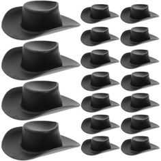 a set of black hats with different shapes and sizes on white background stock photo - budget conscious