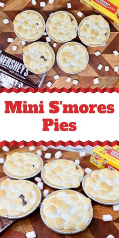 mini s'mores pies on a cutting board