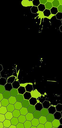 an abstract background with hexagonal shapes in green and black